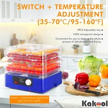 음식짤순 오이지 음식 탈수기 건조기 음식과 육포를 위한 5 쟁반 약초 쇠고기 육포 과일 야채를 온도 조종 그리고, EU+110V