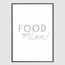 슬림액자 Food is Love A3사이즈, 무광화이트