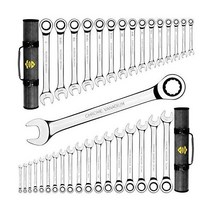 TOOLGUARDS 33개 래칫 렌치 세트 대형 표준형, 33-Pcs Metric/Inch Tool Roll