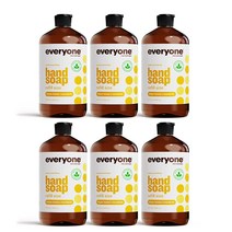 Everyone 손 비누 리필 946.4ml(32온스) (6개 팩) Meyer 레몬 및 만다린 순수 에센셜 오일이 함유된 식물 기반 클렌저 3598386935, Meyer Lemon and Mandarin