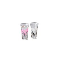 마루모 다카기 도자기 냉감 벚꽃 글라스 천개 페어 세트 벚꽃 글라스 세련 꽃놀이 봄 페어 세트 냉주 선물 온도로 색이 변화 일본주 건배 기념 선물 백중 선물 축하 은퇴 선물