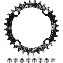 자전거 스프라켓 픽시휠 바퀴 시마노 스램 스프라켓 호환 12 11 10 9 8 7 단 좁은 와이드 싱글 체인 링 조각 스프로킷 볼트 크라운 175, 검은색, 38톤, 1개