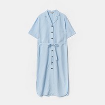 [BEANPOLE] 빈폴 레이디스 스카이 블루 리넨 블렌드 칼라 원피스 (BF1371C04Q)