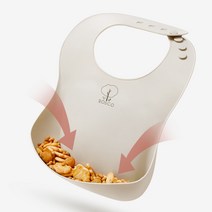 보스꼬 아기 이유식 실리콘 턱받이 1+1, 1+1 코코아+코코아