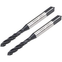 uxcell m4 x 0.7 나선형 플루트 나사 탭 미터식 기계 스레딩 탭 hss 질화 코팅 사각 끝이 있는 원형 섕크 h2 공차 2개, m4 x 0.7mm