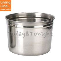 Kitchen 넓은 낮은 스텐 뼈통 업소용 스테인레스 소스통 양념통 감자탕 집게통 가위통, ♡스텐뼈통-대19.7cm♡, [ 1개 ]