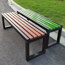 벤치 야외의자 정원 공원 놀이터 원목 철제 프레임 단단한, 벤치100x40x45cm