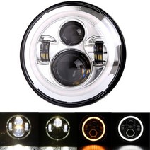 오토바이 헤일로 7 인치 Led 헤드 라이트 야마하 로얄 스타 벤처 XVZ1300 지프 jk에 대한 라운드 DRL 램프, 04 CHROME HALO