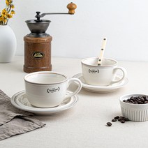 시라쿠스 메이플 클래식 감성 카페 잔(200ml)+소서 커피잔세트, 2P, 코지그레이