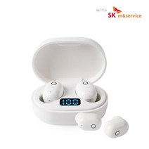 블루투스5.0 TWS 무선 이어폰 자동페어링 최대 15시간 사용 AI 음성지원 배터리 잔량표시 핸즈프리 통화, 화이트