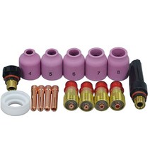 Welding Soldering Supplies 용접 납땜 용품 TIG 토치 스터 비 가스 렌즈 콜릿 알루미나 노즐 SR WP 17 18 26 시리즈 16pcs 용 백 캡 키트, 35cm, 1.4mm