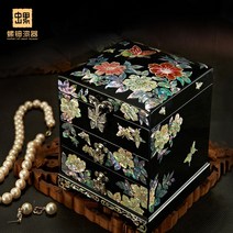 원목 자개장 소품 공예 약장 엔틱가구 고가구 수납장 서랍장 나비장 나전칠기, 블랙