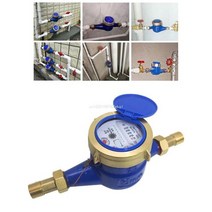 유량계 Water Meter Heavy Duty Brass Flow Measure Tap Cold Home Garden Wet Table Measuring Tools Measure, [03] Brass interface