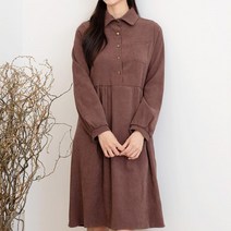 소프트원단 무릎기장 여자 갈색원피스 20대여자 간절기 대학생 미씨