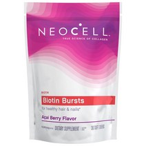 네오셀 비오틴 버스트 10000mcg 브라질리언 아사이 베리 글루텐 프리 소프트 츄, 30개입, 1개