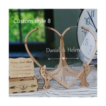 하트 독특한 웨딩 Mr Mrs 게스트 북 장식 메모리 드롭 박스 서명 아크릴 대안, Custom Style 8