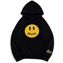 Pugy drew house 파카드 류 패션 트렌드 레터 스마일 프린트 캐주얼 후드티