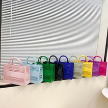 여름 쇼핑바구니 점보 용량 과일 젤리 가방 큰 용량 바구니 수납 바구니 사탕 색 공기 구멍 비치 가방