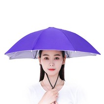 우산 모자 조정 가능한 졸라 매는 끈이있는 핸즈프리 우산 모자 야외 차양 경량 태양 보호 낚시 모자 B2Cshop, 보라