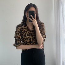 레오파드 호피 셔츠 블라우스 B026