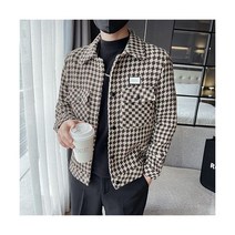 의류 남자 캐주얼 체크무늬 자켓/남성 슬림 맞는 옷깃 영국 스타일 코트 S~3XL