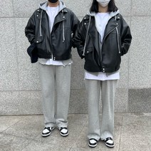 커플룩 남녀공용 오버핏 라이더자켓 (2size)