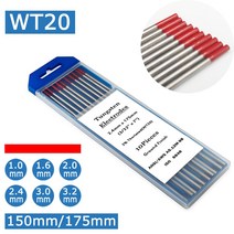 2% Thoriated 텅스텐 전극 TIG 용접봉 1.0/1.6/2.0/2.4/3.0/3.2 용접 WT20 저온 세트 150/175mm, [01] 3.2mm, [02] Lenght   175mm