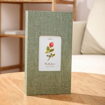 포켓포토 미니프린터 인화지 포토용지 리넨 사진 앨범 애호가를 위한 300 포켓 생일 선물 웨딩 인스탁스 아기 스크랩북 종이 공예, 12 green