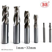 슬라이딩각도절단기 BB 엔드 밀 고정밀 HSS 금속 커터 Co8 코발트 D1-32mm 2 3 4 플루트 이빨 알루미늄 밀링 공구 키 인승 라우터 비트, 03 3 Flutes-HSS_11 5mm-68L