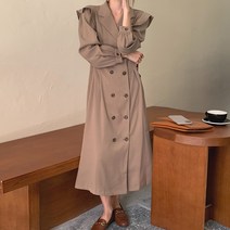 타니즈 우퍼 트렌치 셔링 롱원피스