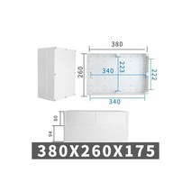 정션박스 스위치덮개 케이블커넥터 중간스위치 대형 야외 방수 인클로저 플라스틱 상자 전자 프로젝트 악기 케이스 전기 접속 하우징, 380-260-175