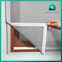 쇼홈 맞춤 방충망 창문 베란다 벨크로 모기장 셀프 시공 일반촘촘망, 회색, 110cm x 270cm, 1개