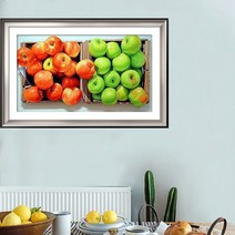 사과 보석 십자수 청홍사과 풋사과 청사과 비즈 DIY 집콕 집순이 취미, 140 x 80CM (라운드 다이아몬드)