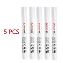 우드버닝 흰색 마커 펜 세트 유성 방수 젤 낙서 스케치 편지지 쓰기 학교 용품 브러시, 5 pcs 2.0mm