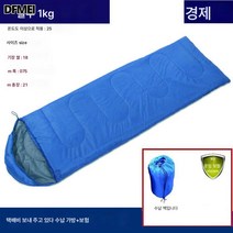 두꺼운 방한 침낭 야외 캠핑장 낮잠방 텐트 성인 2인용 가을 겨울 패치 침낭, 1Kg블루[없음여름]
