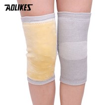 Aolikes 1쌍 안티 콜드 무릎 패드 플러스 골드 벨벳 방지 따뜻한 무릎 보호대 지지대 통기성 두꺼운 무릎 보호대, 회색, L, 1개