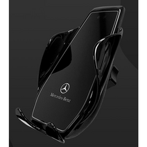 BMW 벤츠 아우디 로고 무선충전거치대 오토슬라이딩 고속충전기, 실버