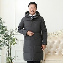 남성 구스다운 패딩점퍼 30도 중년 아버지 플러스 사이즈 4xl 롱 화이트 오리 후드