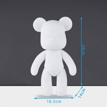 나무 조각품 정원 조각품 브론즈 조각품 diy 그림 곰 수동 유체 그림 크리 에이 티브 흰색 금형 만든 인형 입상 장난감 홈 룸 장식 인형 입상 선물, 34cm 03