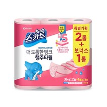 스카트 더 도톰한 핑크 행주타올 36매2+1롤