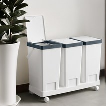 찐노마진몰 국산 원터치 이동식 재활용분리수거함 대용량 쓰레기통 대형 아파트분리수거, 2P, 네이비