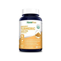 NusaPure 유기농 강황뿌리 1400mg/회분 심황 울금 미국직배송