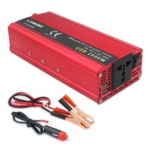 1500w 2000w DC 12v AC 220v 휴대용 자동차 파워 인버터 충전기 변환기 어댑터 범용 EU 소켓 자동차 액세서리, 2000w 유니버설 레드