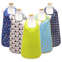방수 바리스타 앞치마 데님 까페 공방 화방 네일샵 미용실 어린이집 선생님, 손님용 찍찍이 앞치마_클래식체크