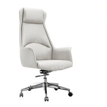 사장실 허리편한의자 고객용 가죽 회전 컴퓨터 사무용, 알루미늄 합금, 화이트