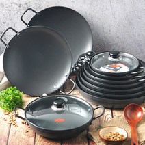 경질 코팅 전골냄비 부대찌개 매운탕 곱창 감자탕 찌개 업소용 식당 탕냄비, 블랙, 20-경질 부대찌개 냄비 30