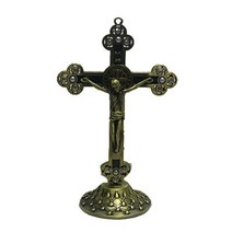 교회소품 장식품 십자가 그리스도 가톨릭 십자가 서벽걸이 입상 홈 자동차 데스크탑 선물, bronze