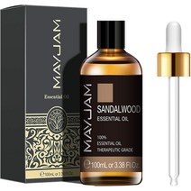 MAYJAM 메이잼 에센셜 오일 아로마테라피 3.4온스 100ml, 샌달우드개