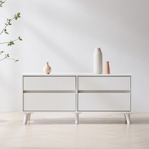 보루네오 마르체 이든 1200 4단서랍 TV다이 높은 거실장 BKC741C, 화이트