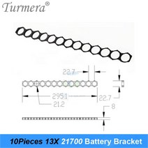 Turmera-21700 리튬 배터리 브래킷 홀더 스페이서 어셈블리 그룹 모듈 10 개 DIY 박스 케이스 팩 스플라이